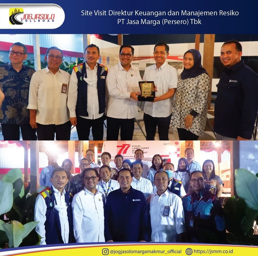 Foto bersama Direktur Keuangan dan Manajemen Resiko PT Jasa Marga (PERSEO) Tbk di dampingi Direksi PT Jogjasolo Marga Makmur