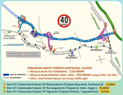 Jalur fungsional Lebaran 2024 - Jalan Tol Jogja Solo Segmen Colomadu – Ngawen